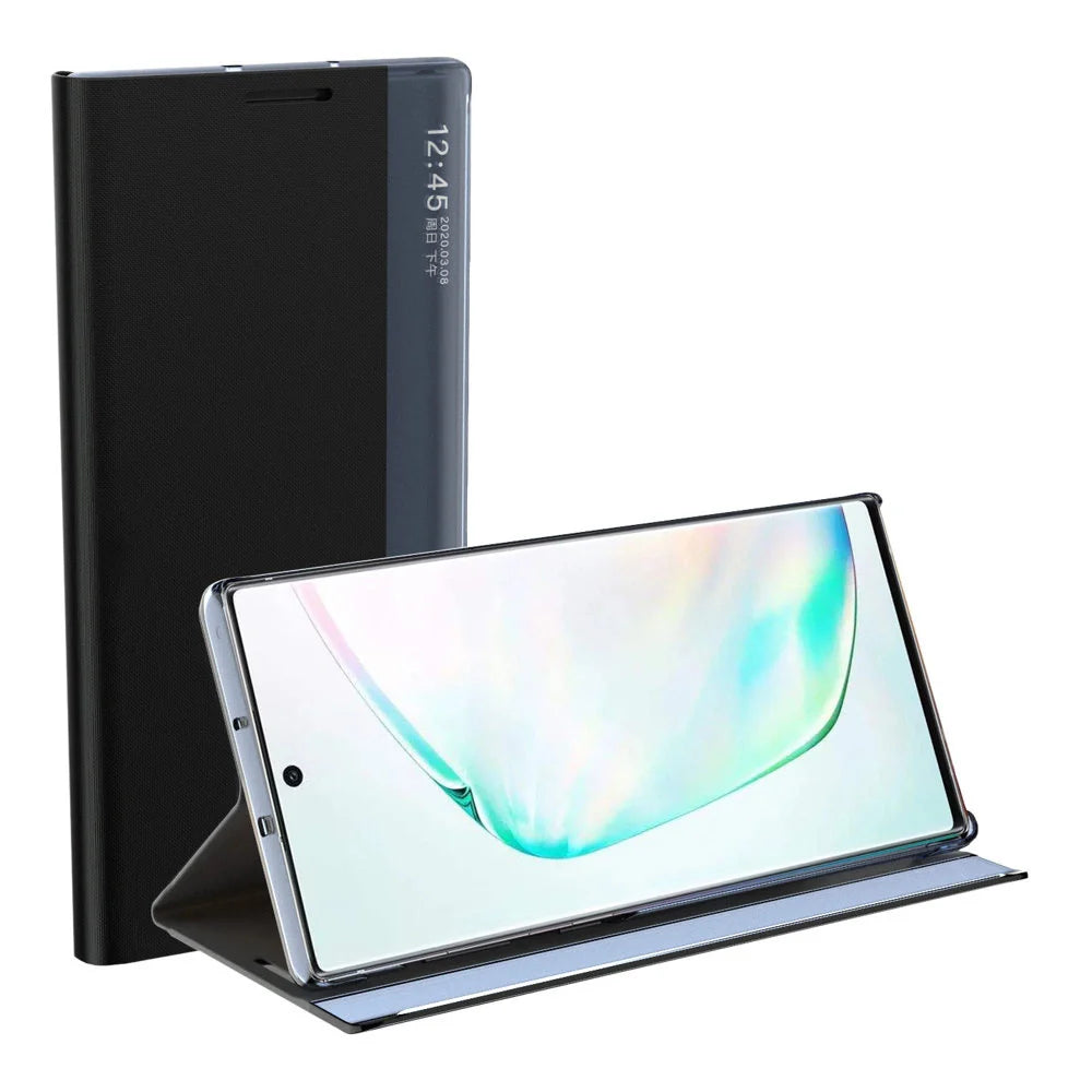 Capa Bookcase com Janela Inteligente para Samsung Galaxy A22 5G Azul