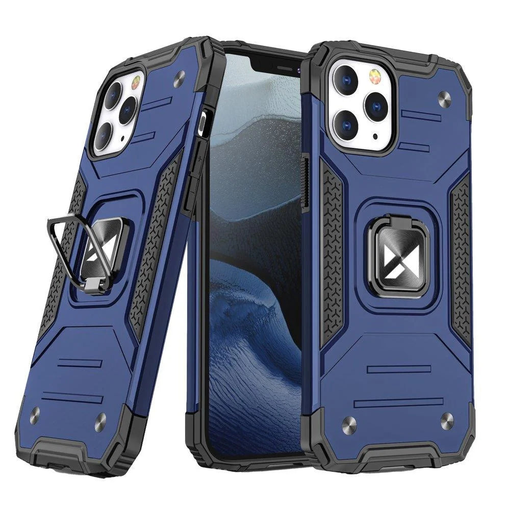 Capa Wozinsky Ring Armor Kickstand Rugged Azul para iPhone 13 Mini