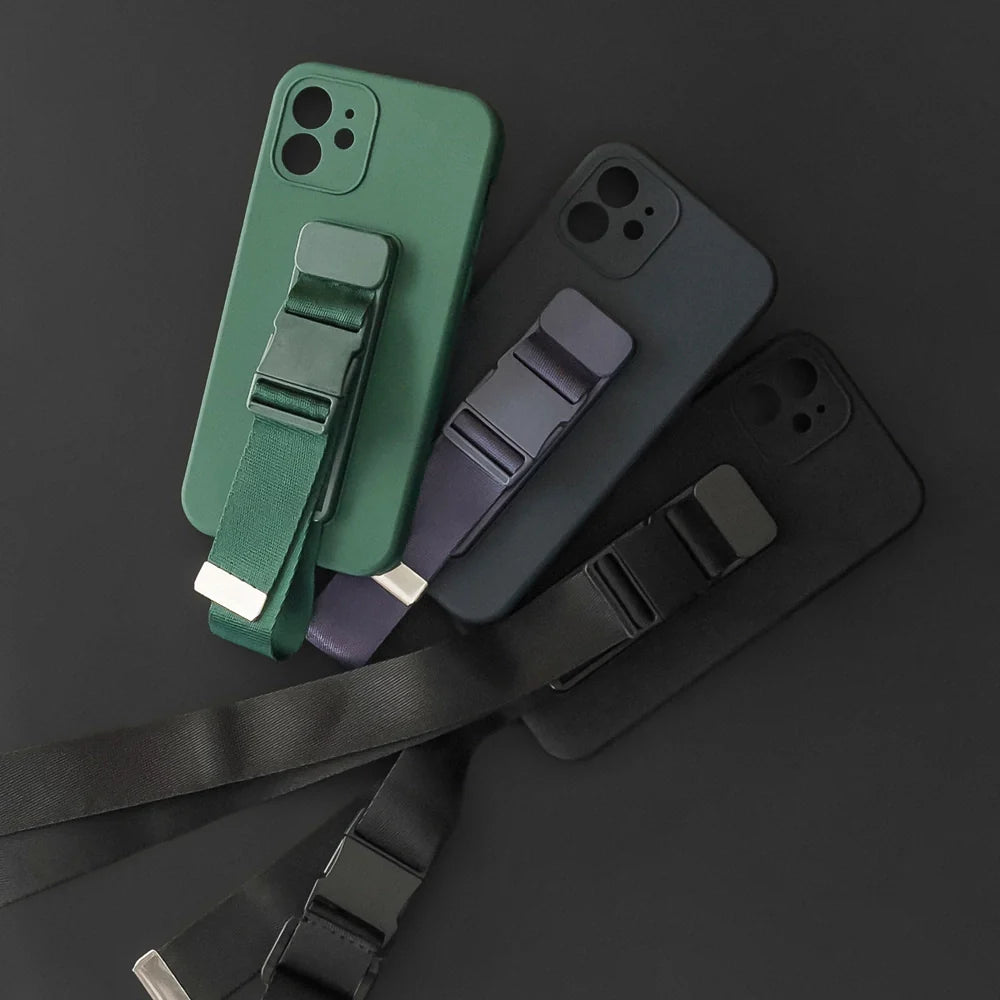 Capa em TPU Lanyard com Corrente para Xiaomi Poco X3 NFC Preta