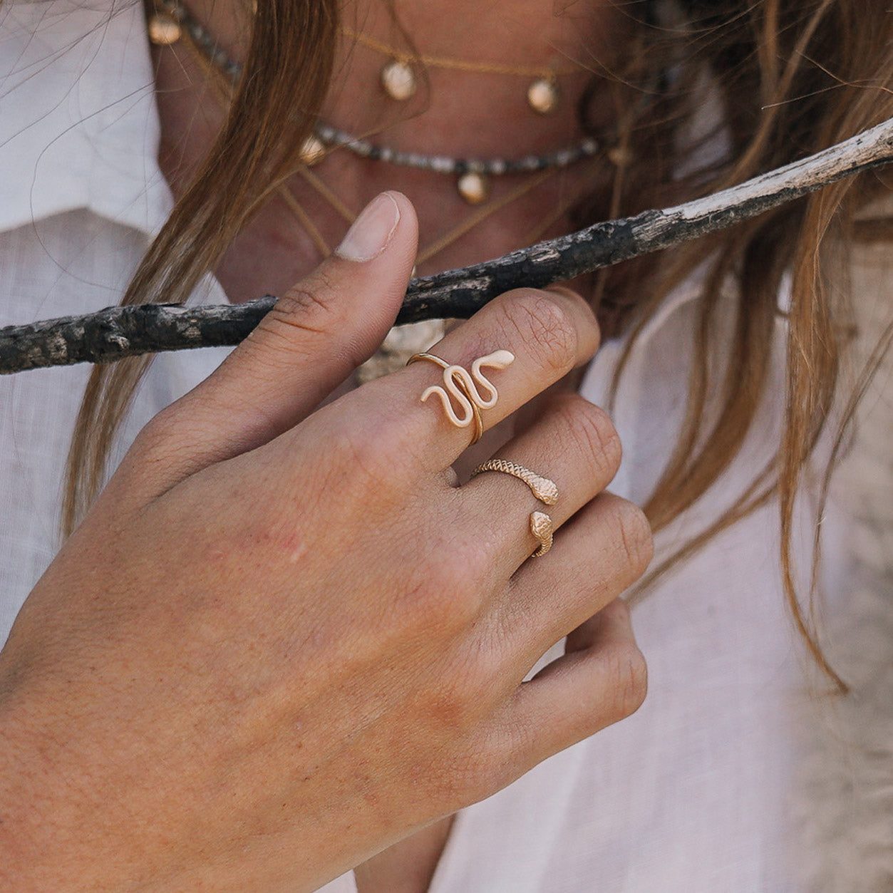 Anel Snake Texturized