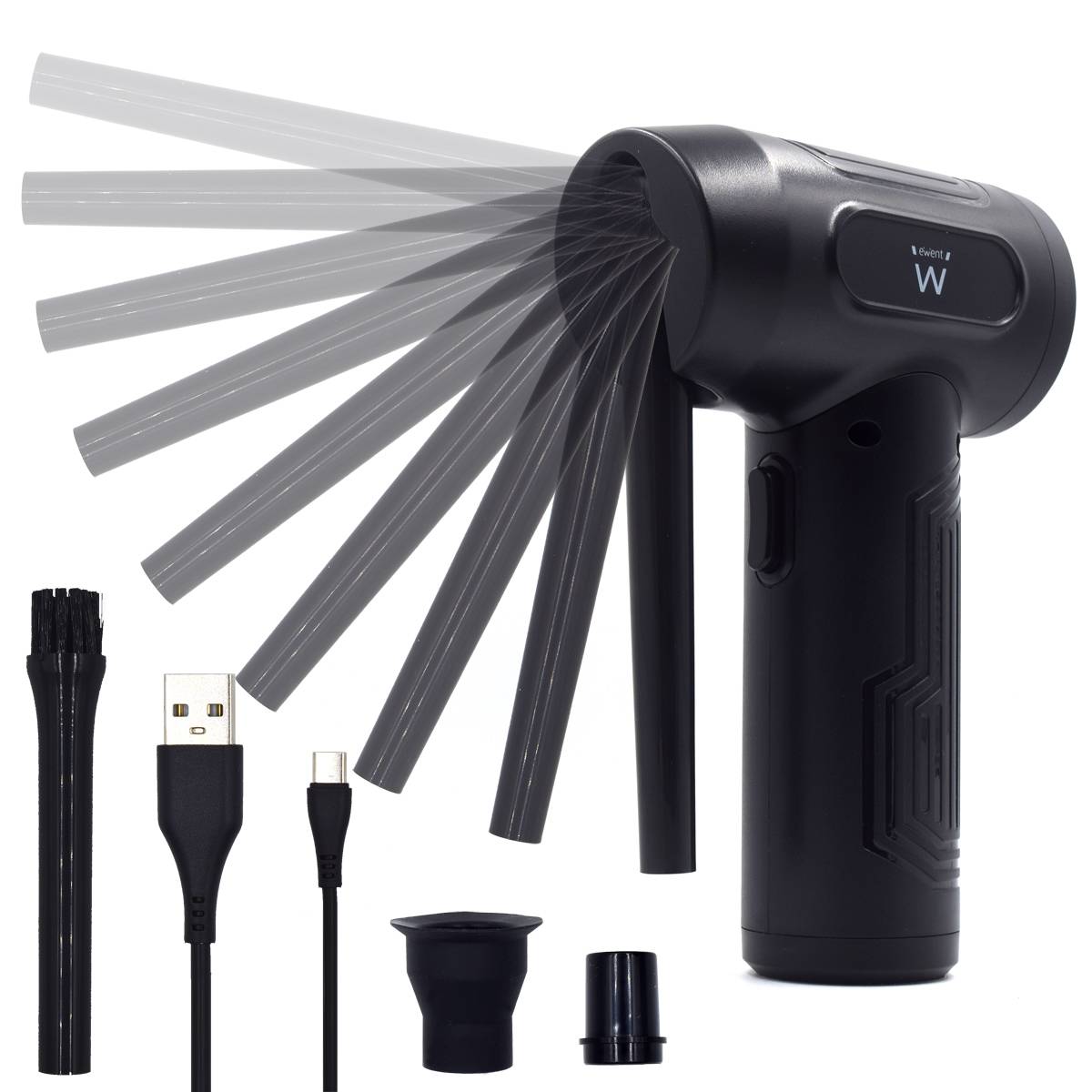 Spray Elétrico Eliminador de Pó Ewent EW5607 Recarregável 7500mAh 60W 60000RPM Preto