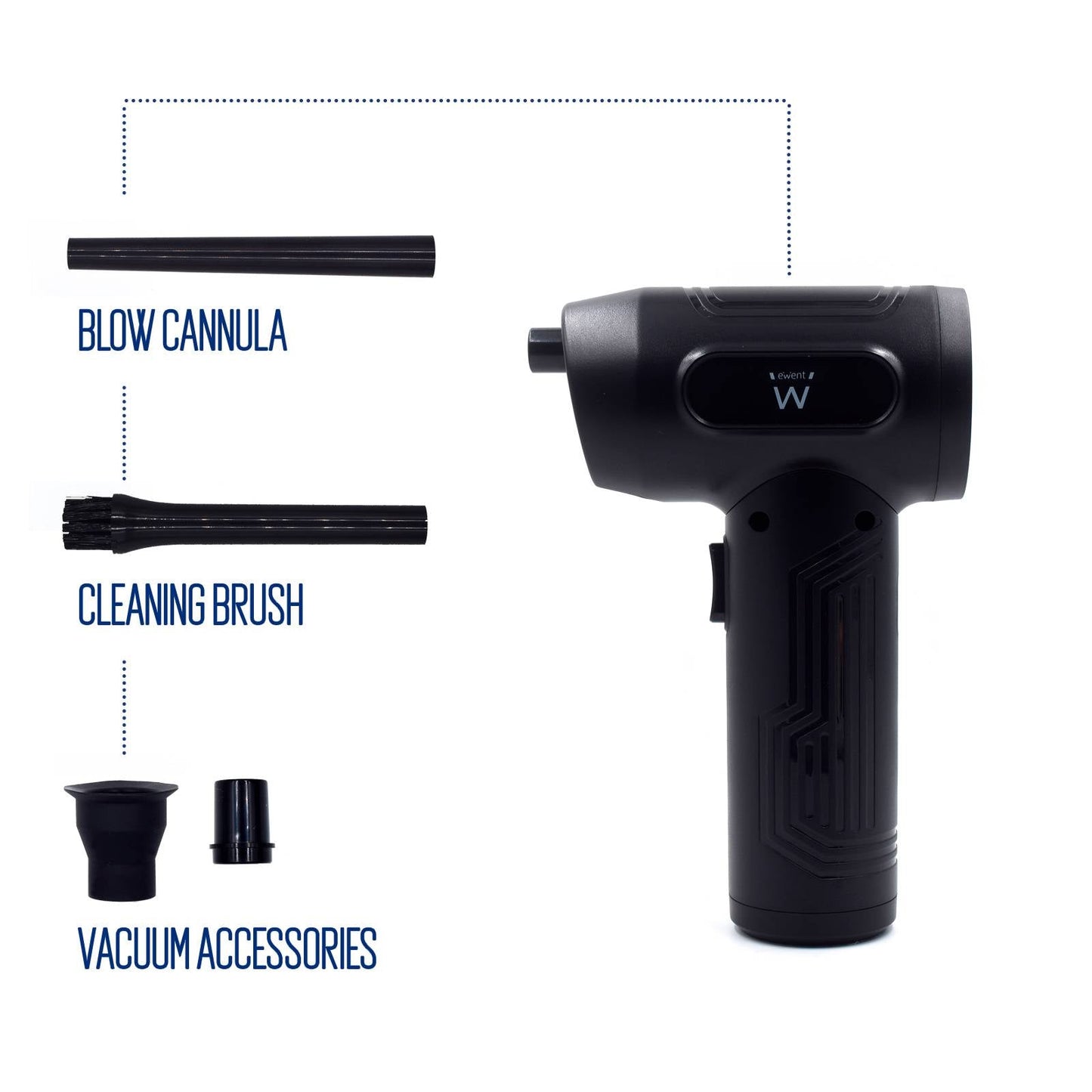 Spray Elétrico Eliminador de Pó Ewent EW5607 Recarregável 7500mAh 60W 60000RPM Preto