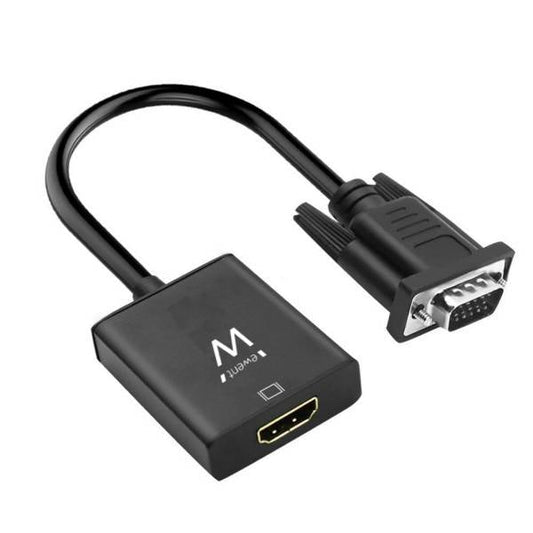 Adaptador VGA para HDMI Ewent EW9866 com Áudio 20cm Preto