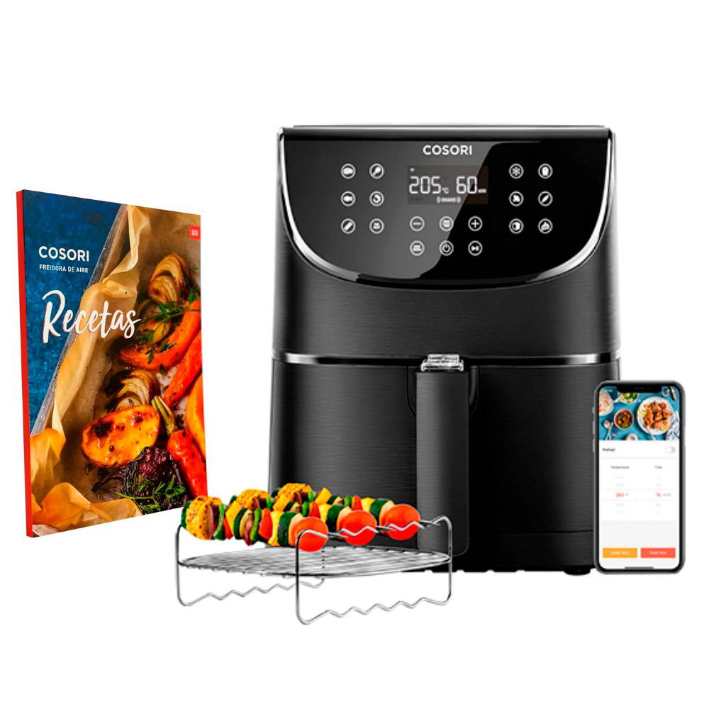Fritadeira Air Fryer (Sem Óleo) COSORI ‎CS158-AF Smart (Wi-Fi) Premium Chef Edition 5.5L 1700W Preta