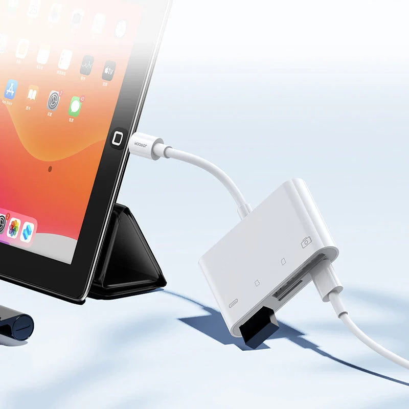 Leitor de Cartões HUB Lightning OTG para USB-A 3.2 / Lightning / Leitor de Cartões SD e TF Joyroom S-H142