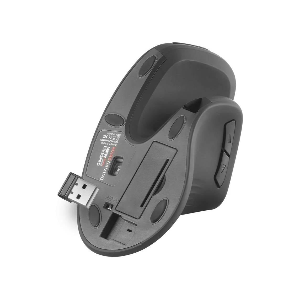 Rato Óptico Mars Gaming MMW-ERGOPRO Vertical Ergonomic Wireless 3200DPI Preto