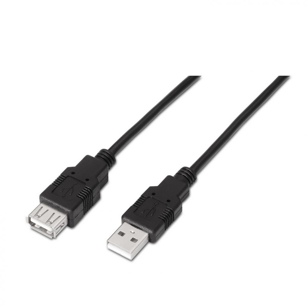 Cabo Alargador USB 2.0 Macho para Fêmea 1.8m 60Mbps Aisens A101-0016