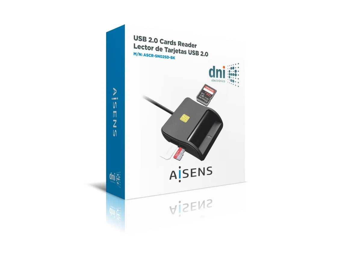 Leitor de cartões do cidadão Aisens ASCR-SN02SD-BK/ Preto