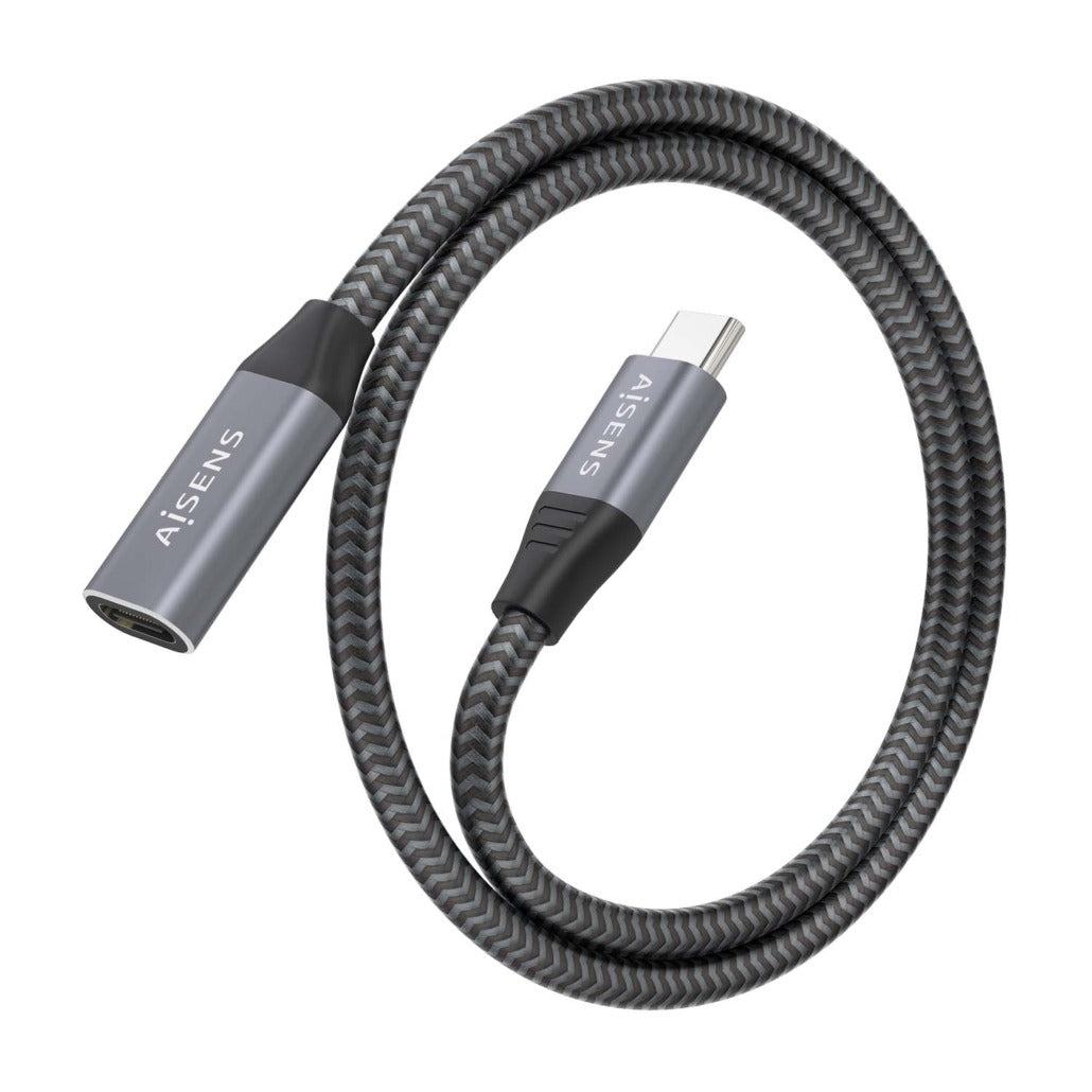 Cabo Extensor USB-C Macho para USB Tipo-C Fêmea 3.2 100W 20Gbps 0.5m Aisens A107-0760