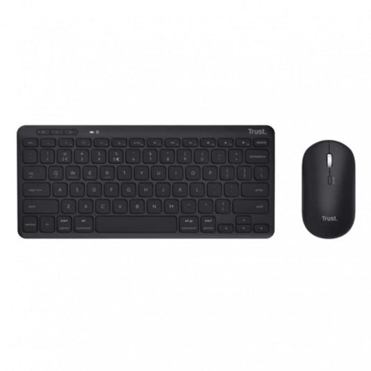 Teclado Português PT Trust + Rato Wireless Lyra Black 25402 Bundle / Preto