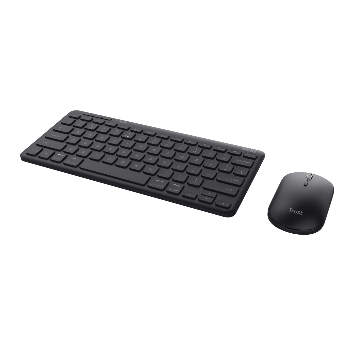 Teclado Português PT Trust + Rato Wireless Lyra Black 25402 Bundle / Preto