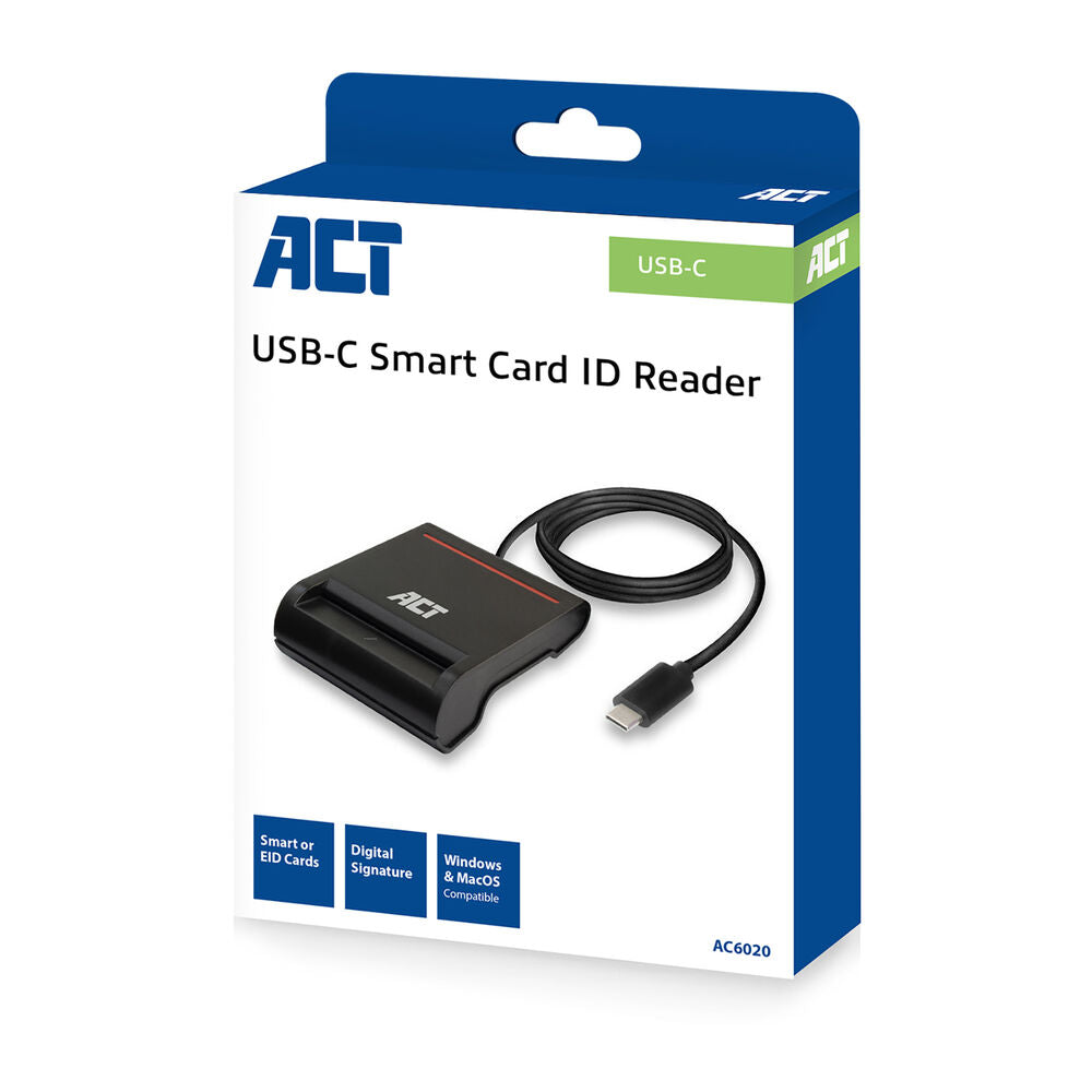 Leitor de Cartão Inteligente eID USB-C Preto ACTAC6020