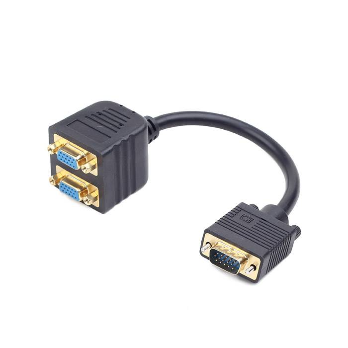 Adaptador Splitter VGA Macho para 2x VGA Macho 20cm Gembird CC-VGAX2-20CM