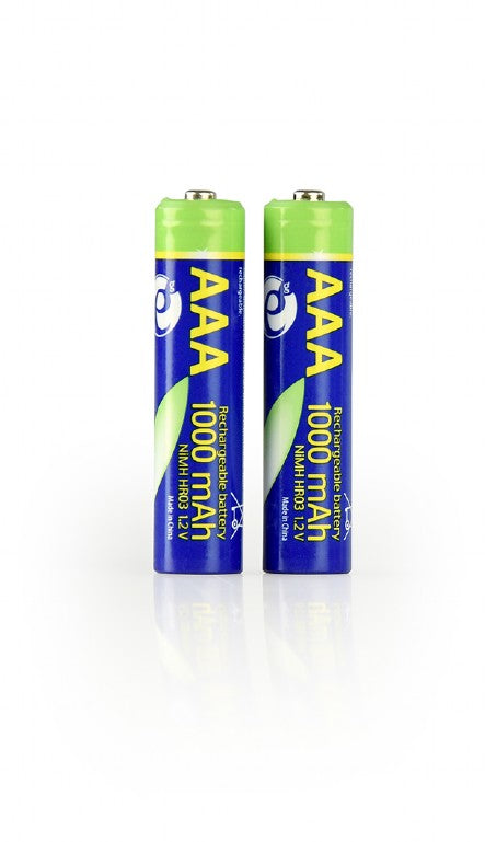 Pilhas AAA recarregáveis Ni-MH Gembird EG-BA-AAA10-01 / 1000mAh / blister de 2 unidades