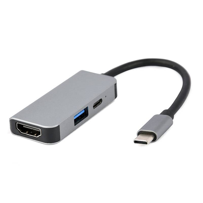 HUB USB-C Adaptador Gembird USB-C 3-in-1 (USB + HDMI + USB-C PD)