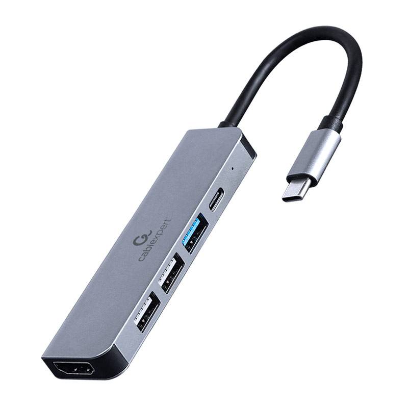 HUB USB-C Adaptador Gembird USB-C 5-in-1 (USB-A + HDMI + USB-C PD)