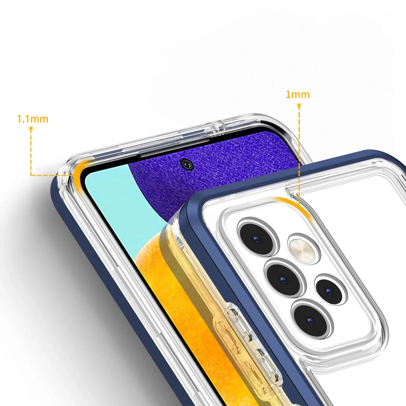 Capa Transparente 3 em 1 para Samsung Galaxy A33 5G com Estrutura Azul