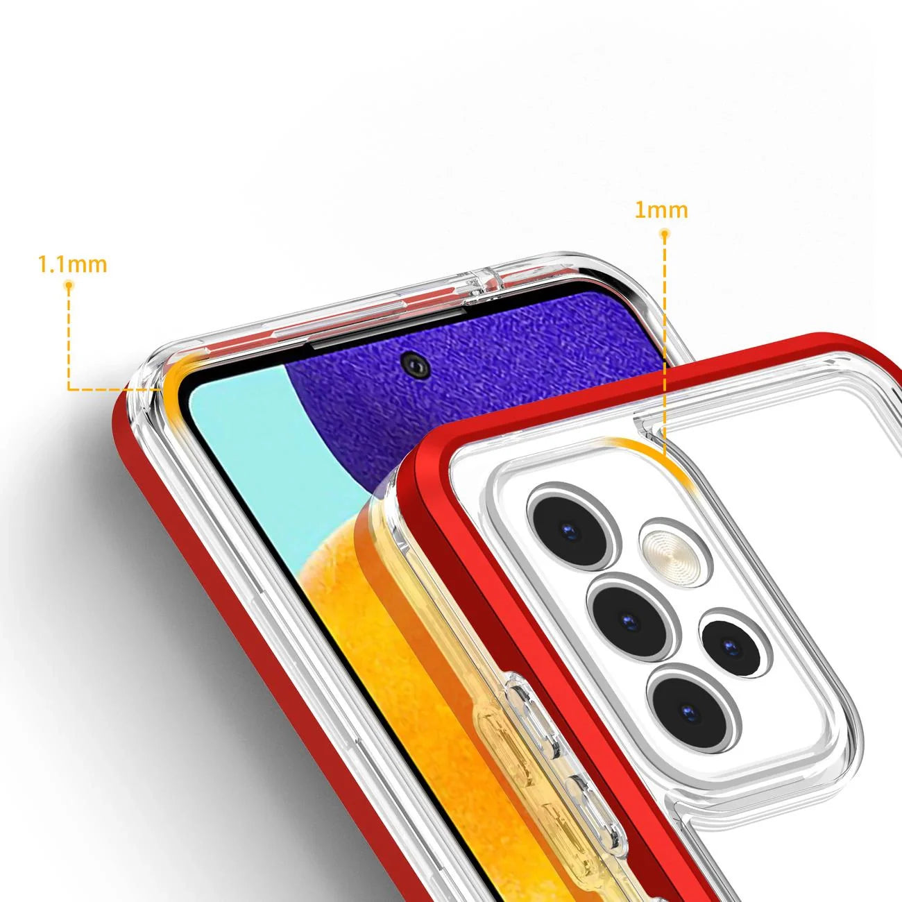 Capa 3 em 1 para Samsung Galaxy A33 (5G) Vermelha e Transparente