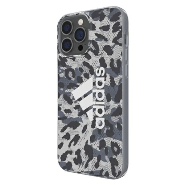 Capa para iPhone 13 Pro Adidas Padrão Leopardo Cinzenta