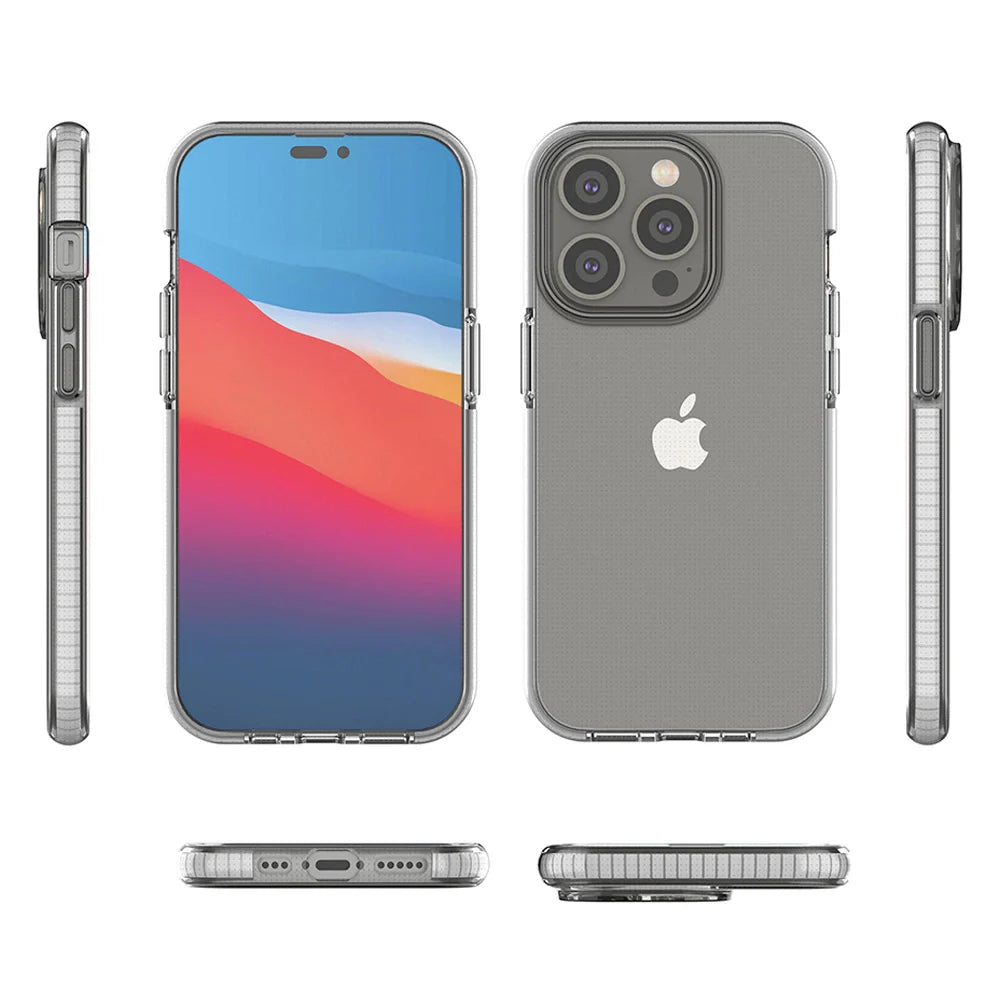 Capa Spring Case para iPhone 14 Pro em Silicone com Moldura Preta