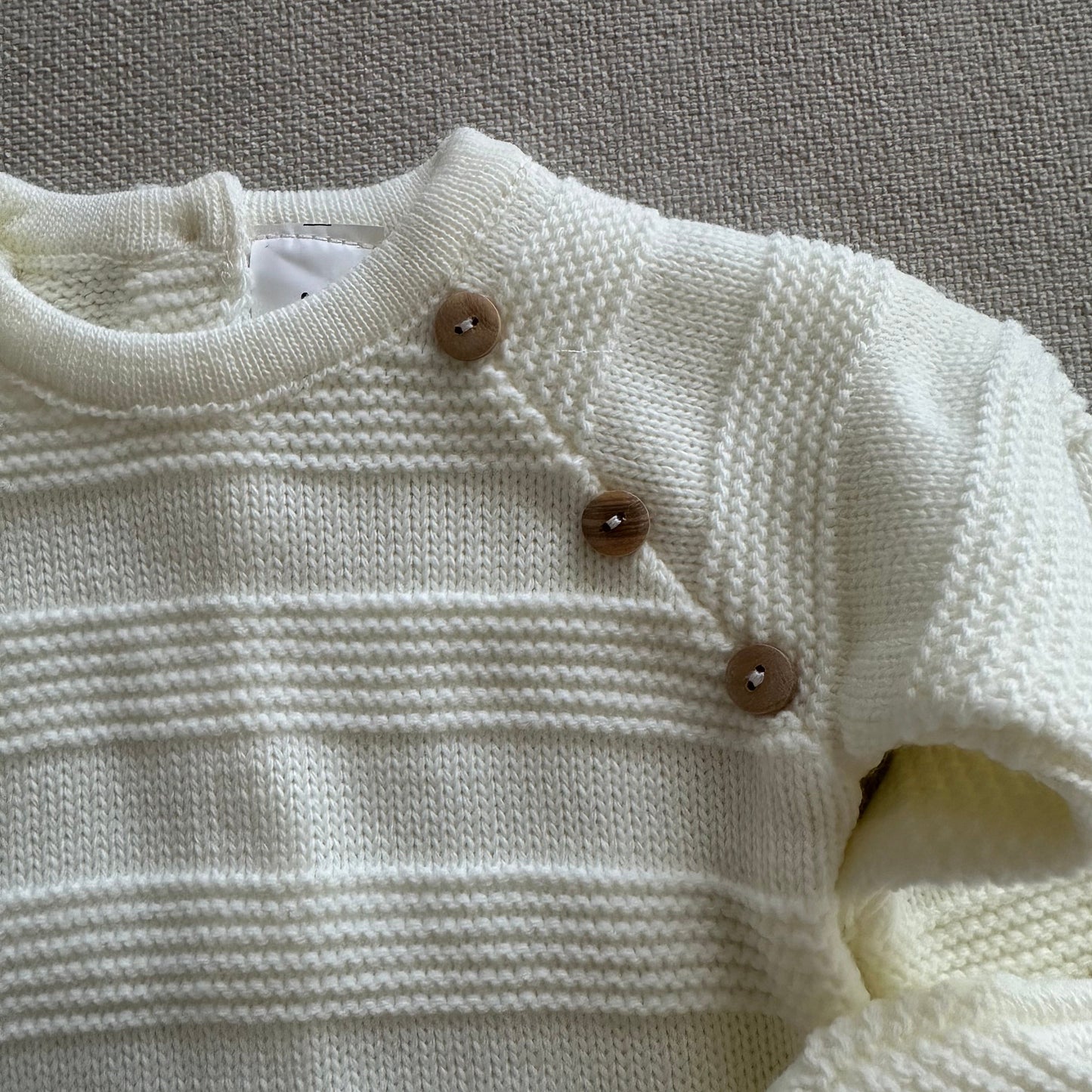 Conjunto de Bebé em Malha Pérola 3 Peças 100% Algodão