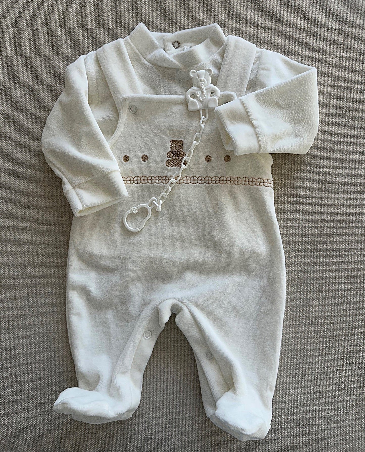 Babygrow Baby Bear 2 Peças com Prendedor de Chupeta