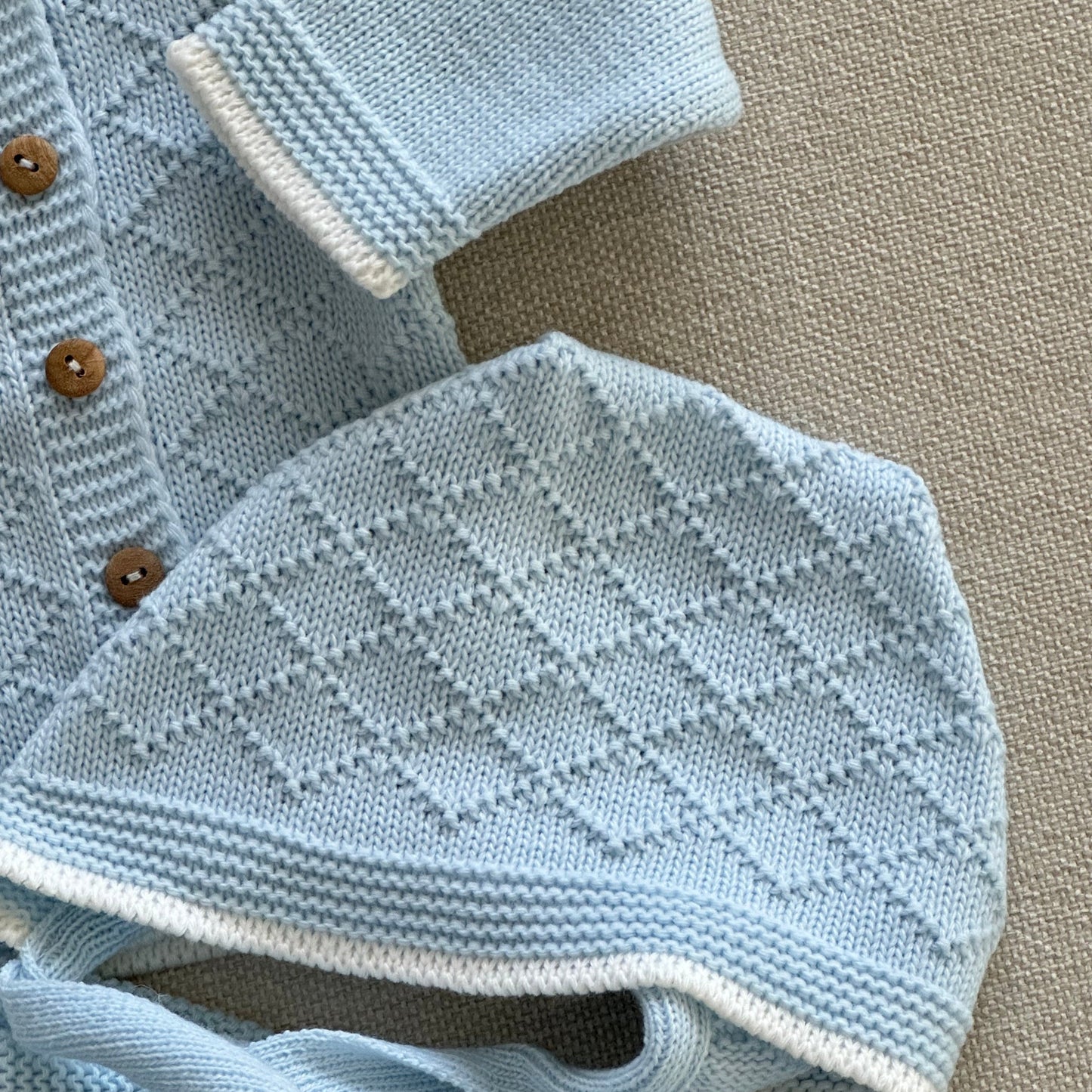 Conjunto de Bebé em Malha Azul Bebé 3 Peças 100% Algodão