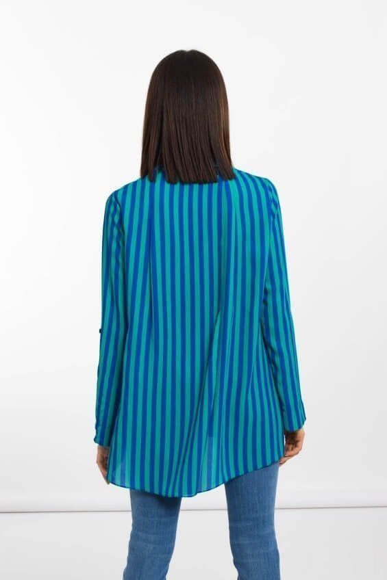 BLUSA RISCAS VERDE-AZUL