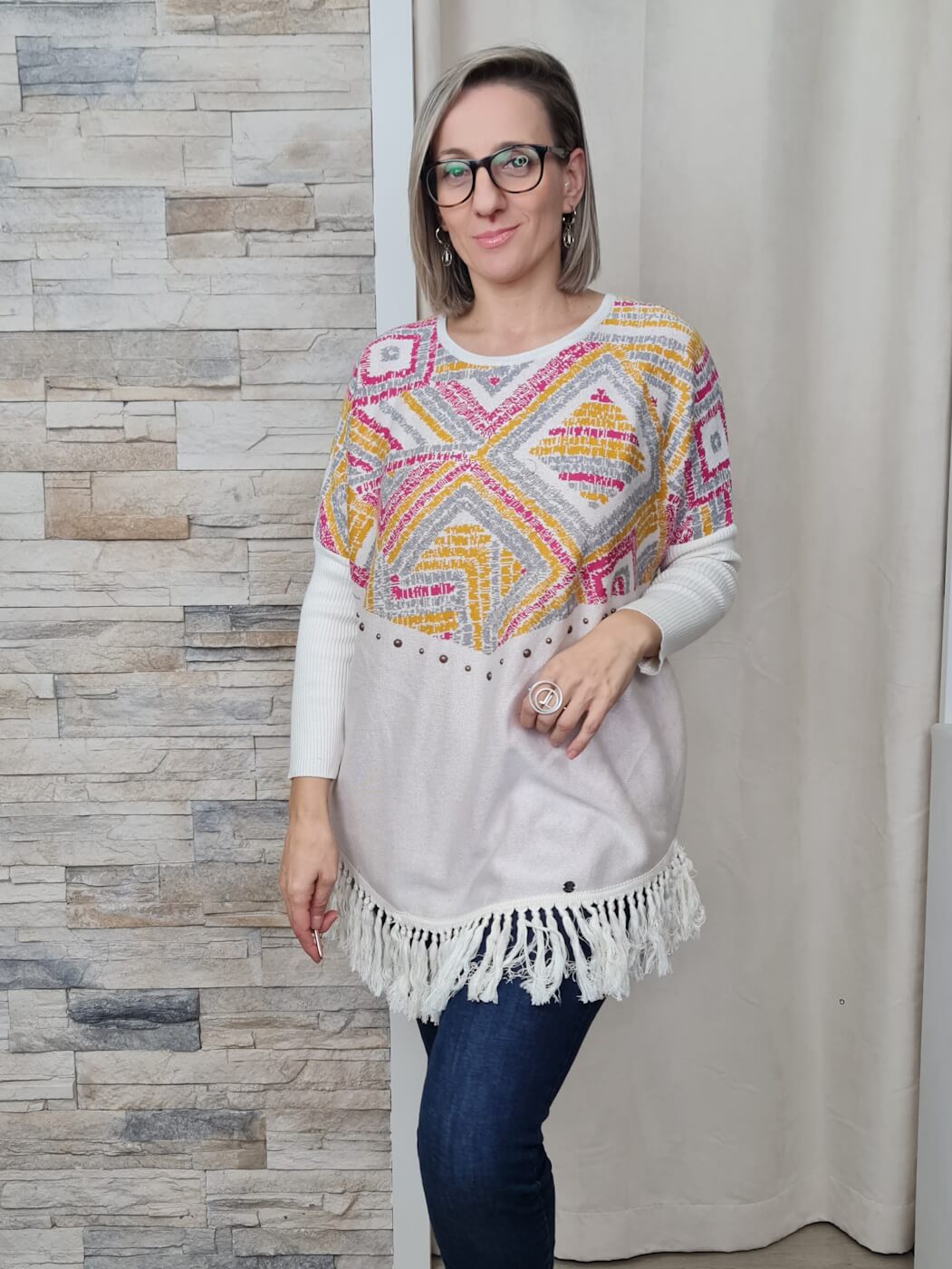 TÚNICA COM FRANJAS
