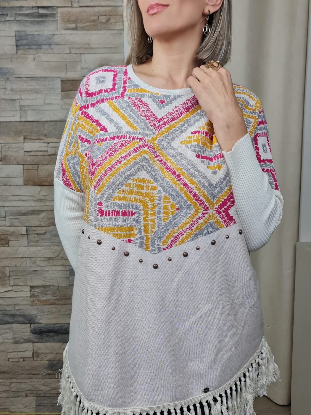 TÚNICA COM FRANJAS