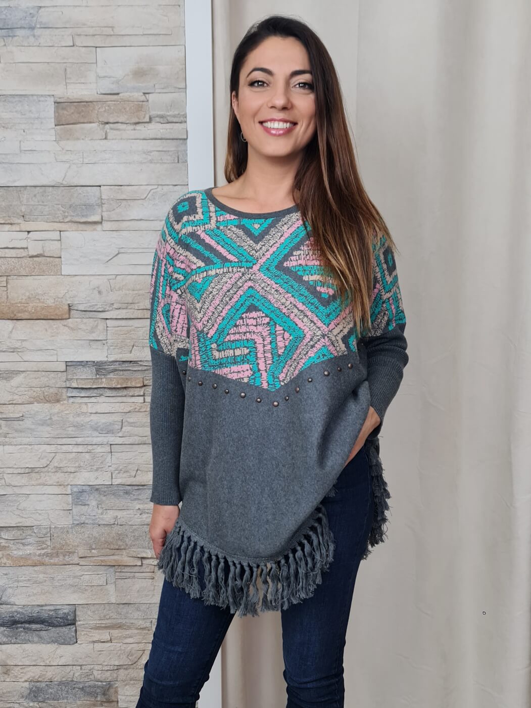 TÚNICA COM FRANJAS