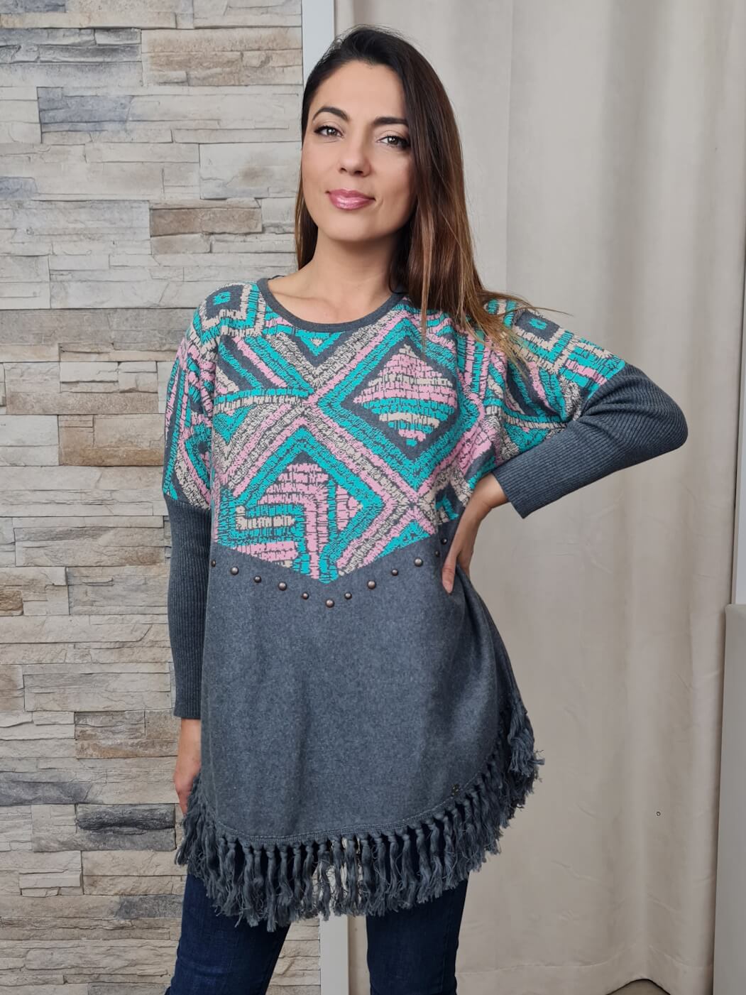 TÚNICA COM FRANJAS