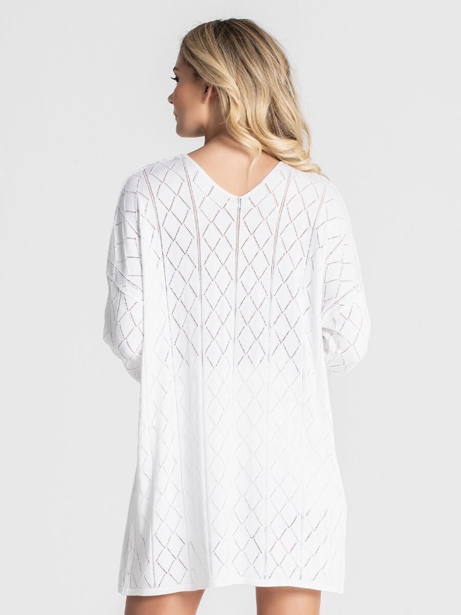 TÚNICA PERFURADA DECOTE EM V RUGA 3030