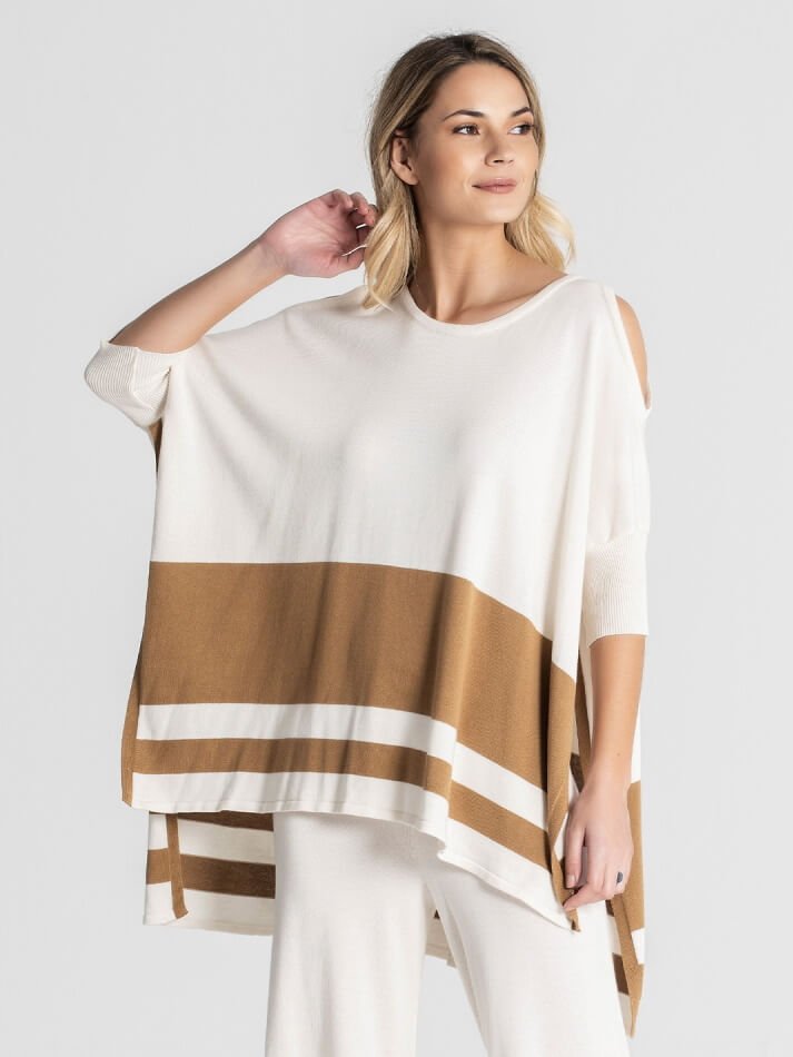 TÚNICA RISCAS COM OMBROS RECORTADOS RUGA 3051