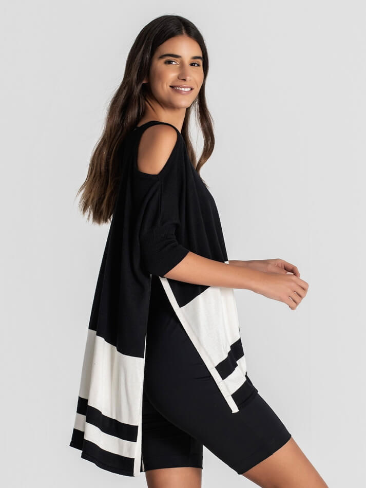 TÚNICA RISCAS COM OMBROS RECORTADOS RUGA 3051