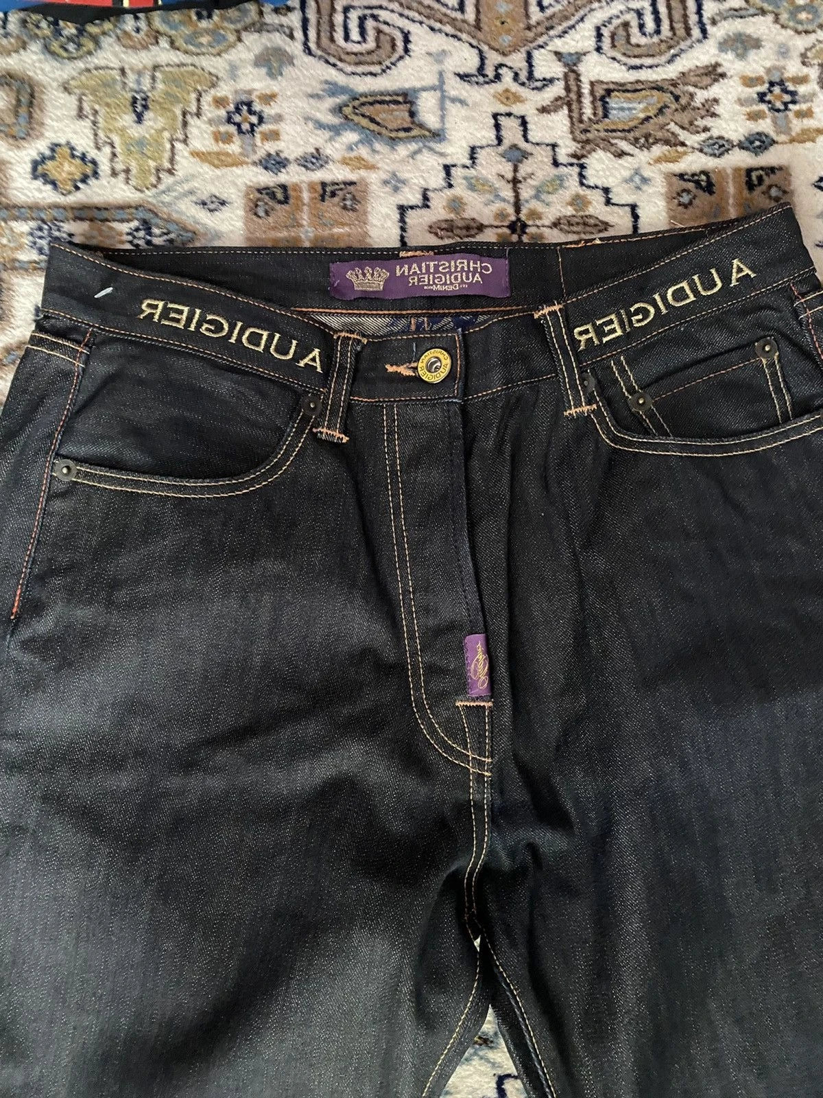 Vintage Statue of Liberty Diamond Jeans – High Waist Wide Leg Y2K Harajuku Denim Pants for Women