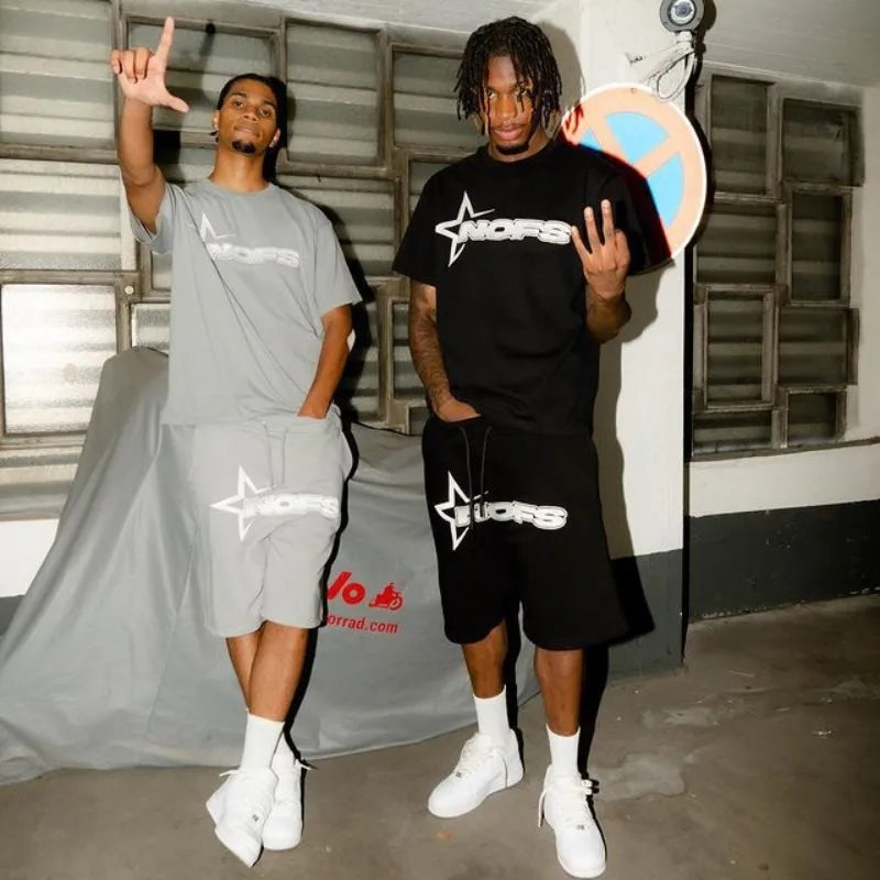 🔥 Y2K Kpop Street Fashion T-Shirt & Shorts Set – Oversized Casual Style