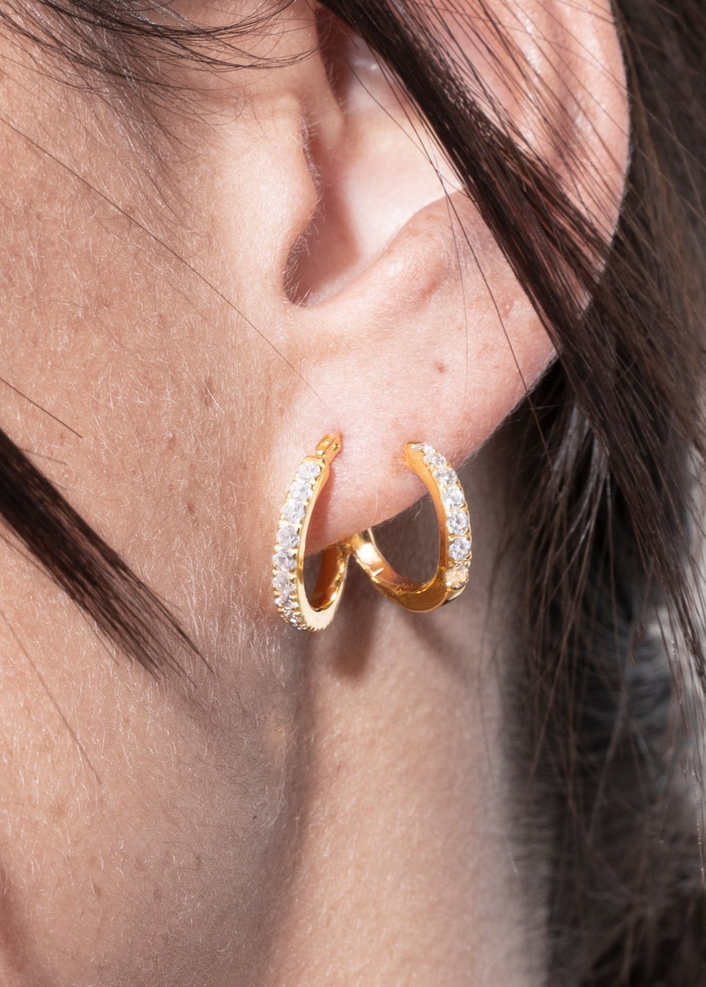 amina double layer earrings