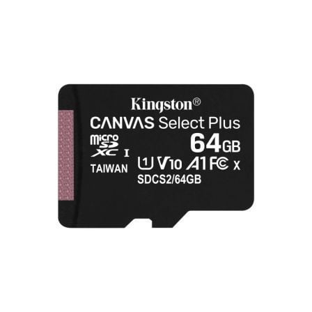 Tarjeta de Memória Kingston / 64GB microSD XC / Classe 10 / 100MBs