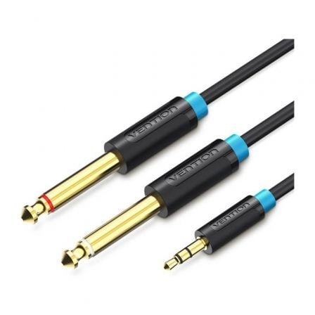 Cabo Stereo Jack 3.5 Macho para 2x Jack 6.5 Macho 1m Vention BACBF
