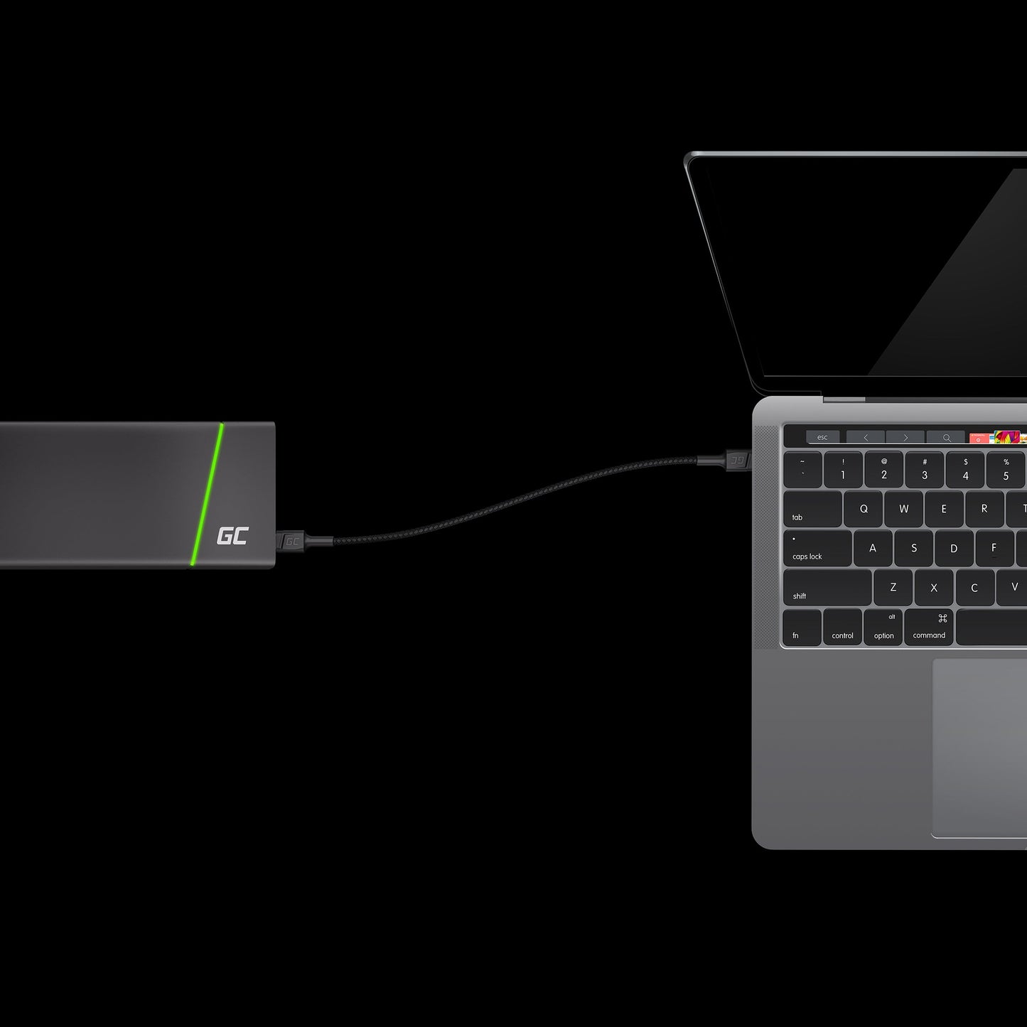 Cabo USB-C para USB-C Green Cell 30cm Power Delivery 60W Ultra Charge QC 3.0