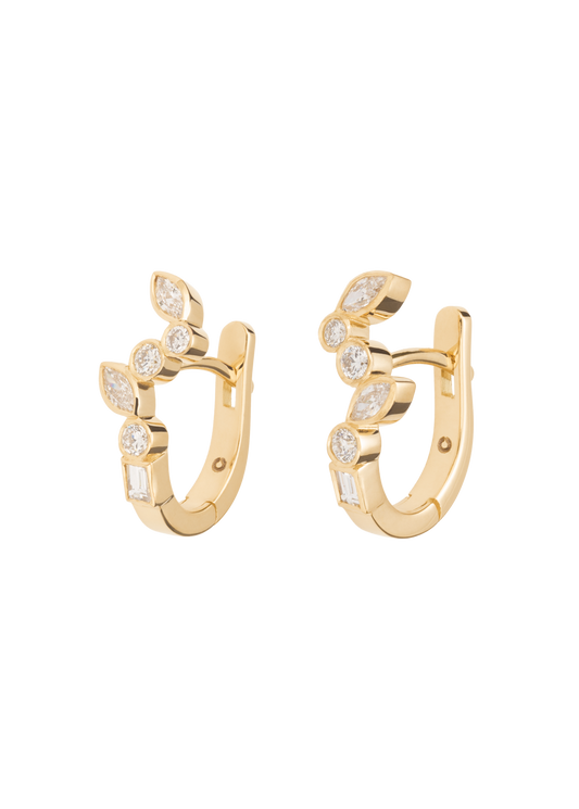 diamond dancing huggies 18k