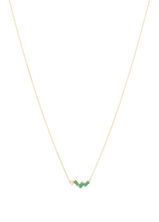 emerald and diamond 18k necklace