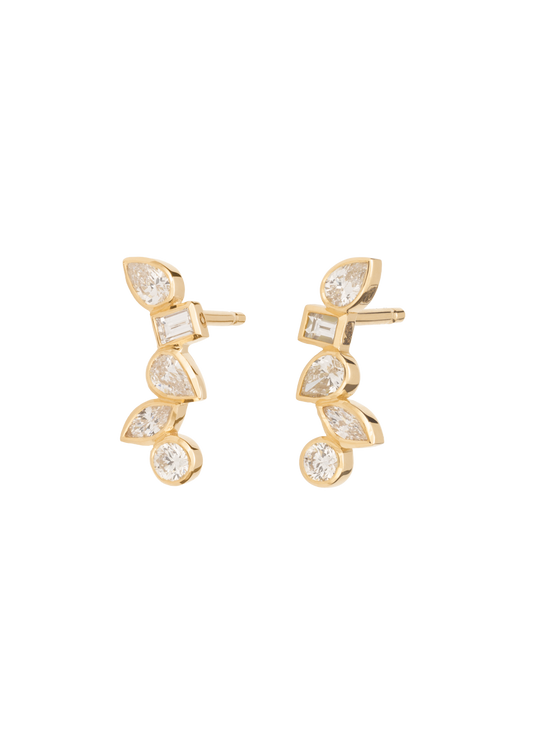 diamond floating earrings 18k