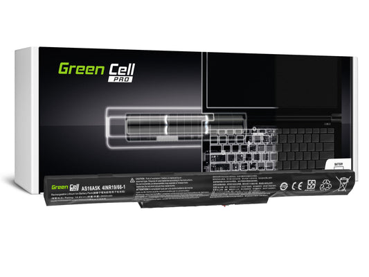 Bateria Green Cell Pro As16A5K para Acer Aspire E15 E5-553 E5-553G E5-575 E5-575G F15 F5-573 F5-573G / 14,6V 2600Mah