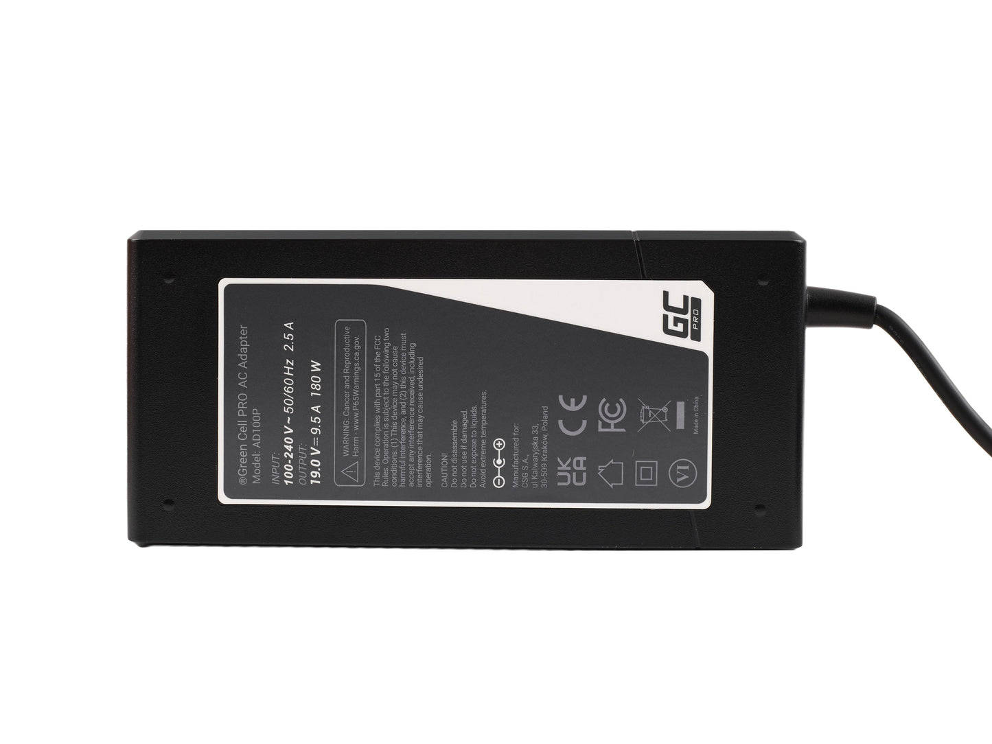 Green Cell PRO Carregador Portátil 19V 9.5A 180W para MSI GT60 GT70 GT680 GT683 Asus ROG G75 G75V G75VW G750JM G750JS