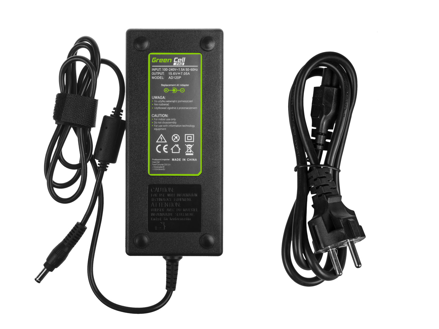 Green Cell PRO Carregador Portátil 15.6V 7.05A 110W para Panasonic ToughBook CF-19 CF-29 CF-30 CF-31 CF-51 CF-52 CF-53 CF-74