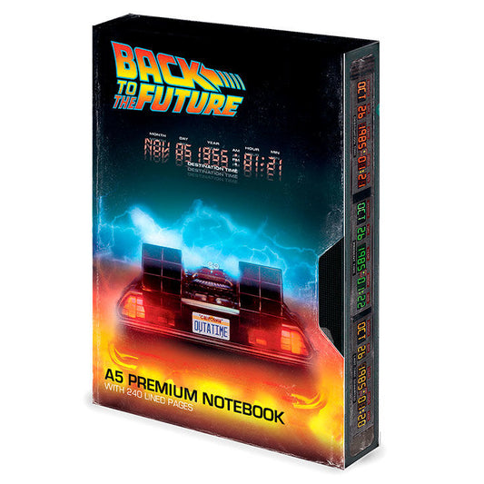 Caderno A5 Premium Regresso ao Futuro Delorean VHS