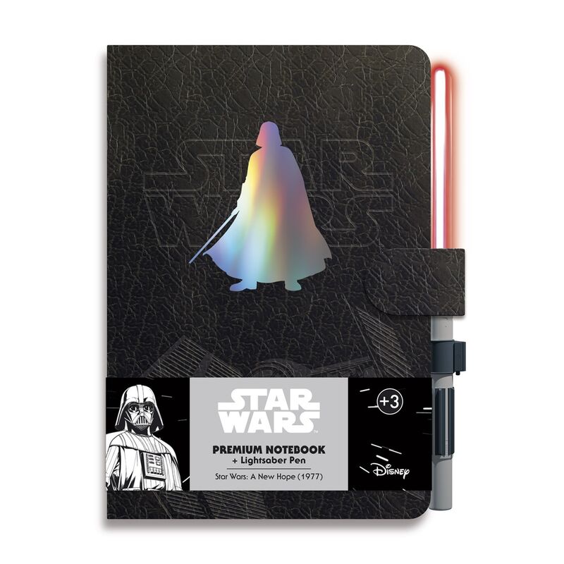 Caderno A5 Sabre de Luz Darth Vader Star Wars + Caneta Grupo Erik