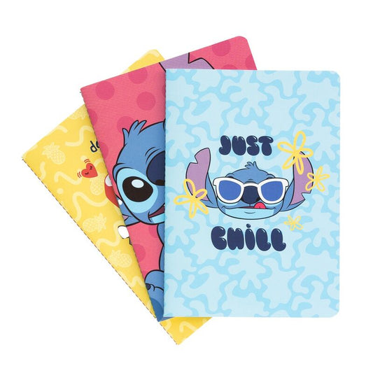 Set 3 Cuadernos A5 ERIK / Tropicais com Stich da Disney / 8435497288181